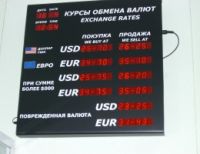 Валютное табло для помещений 4 валюты+ 2 поля